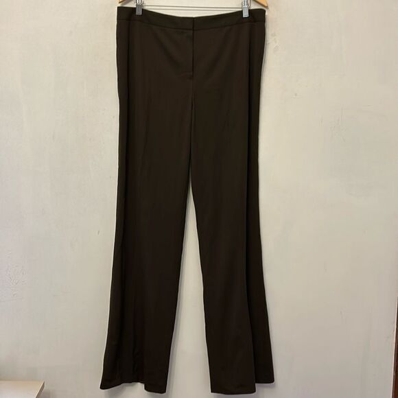 Lafayette 148 New York brown virgin wool wide leg pants Size 16 EUC - Picture 1 of 9